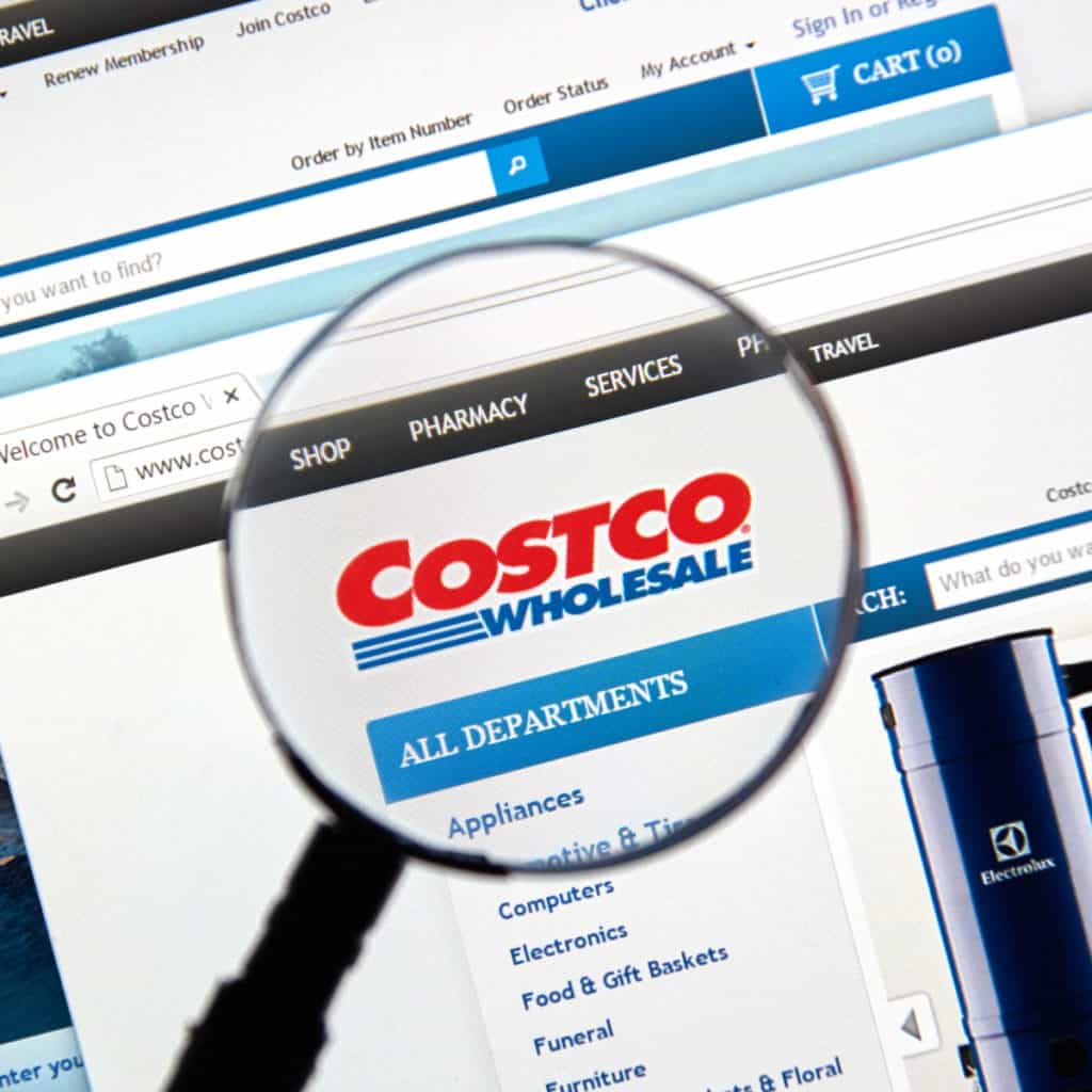 E-commerce accounts for 4% of Costco's sales and is growing 12% costco.com online sales