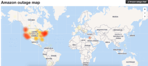 DownDetector.com Amazon outage map