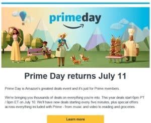 Prime Day 2017 email image