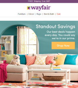 Wayfair Prime Day 2017 promo