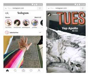 Instagram Stories on mobile web