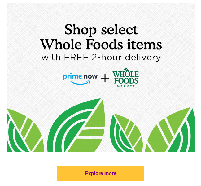 Amazon starts delivering some Whole Foods products in two hours or less