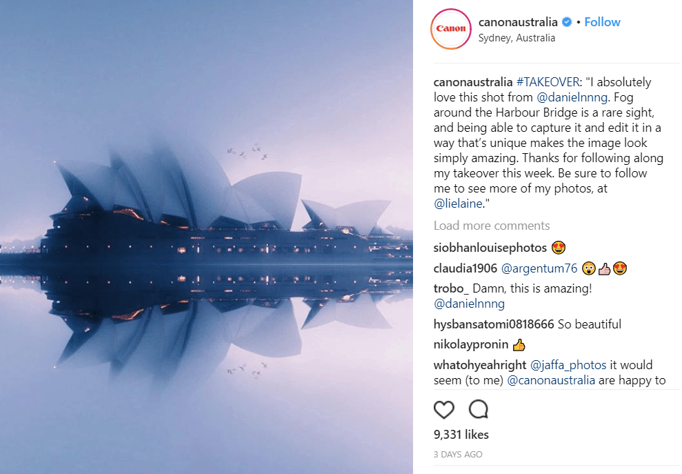 A snapshot of Canon Australia’s social media strategy