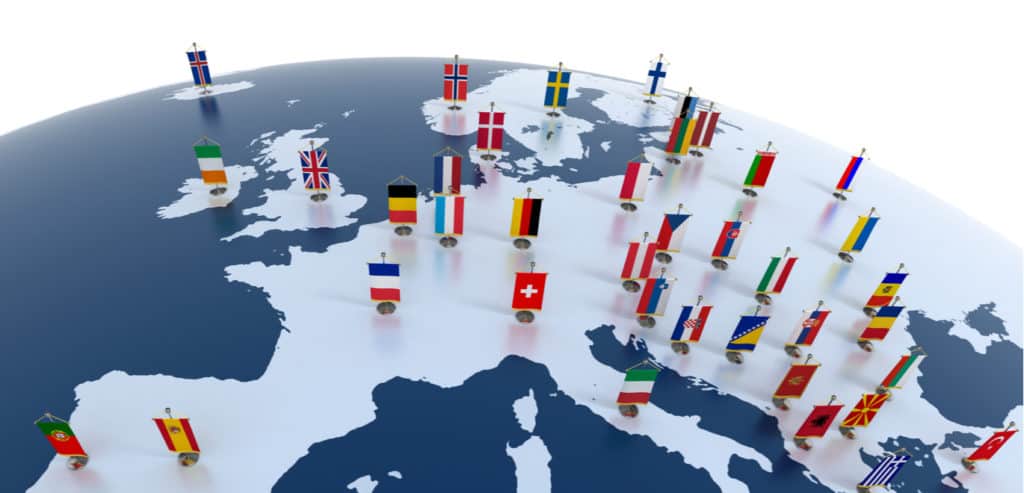 Europe-globe-flags