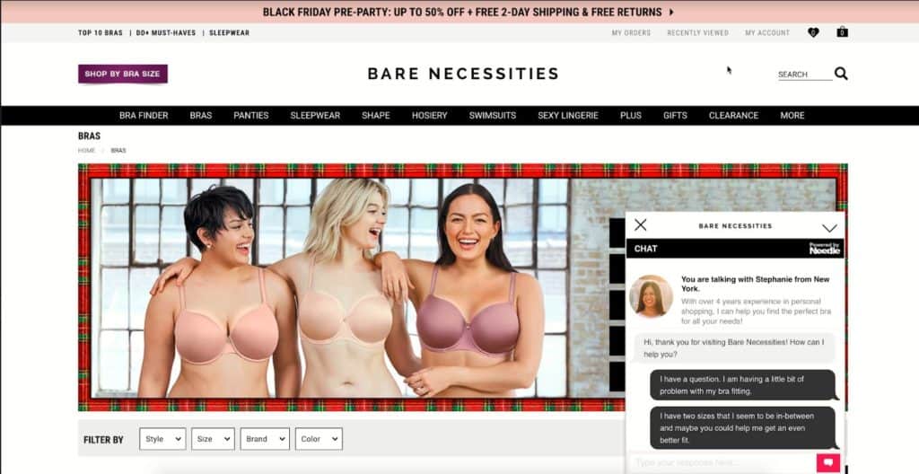 In the last few years, Bare Necessities has had an “explosion” in consumers using live chat, which has led to incremental sales and higher average order values.