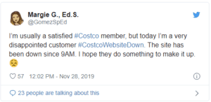 Costco twitter complaint Thanksgiving 2019