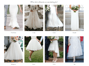 Anomalie dress builder allows brides to select every element of their wedding gown, including the skirt silhouette 
