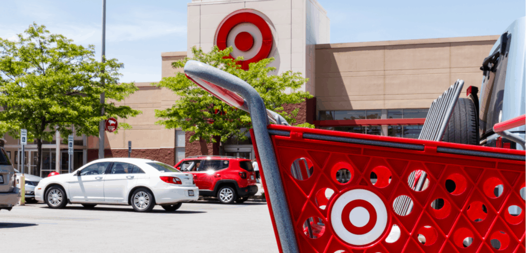 Exterior of a Target store with a Target cart out front