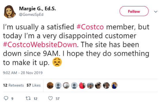 Costco negative tweet