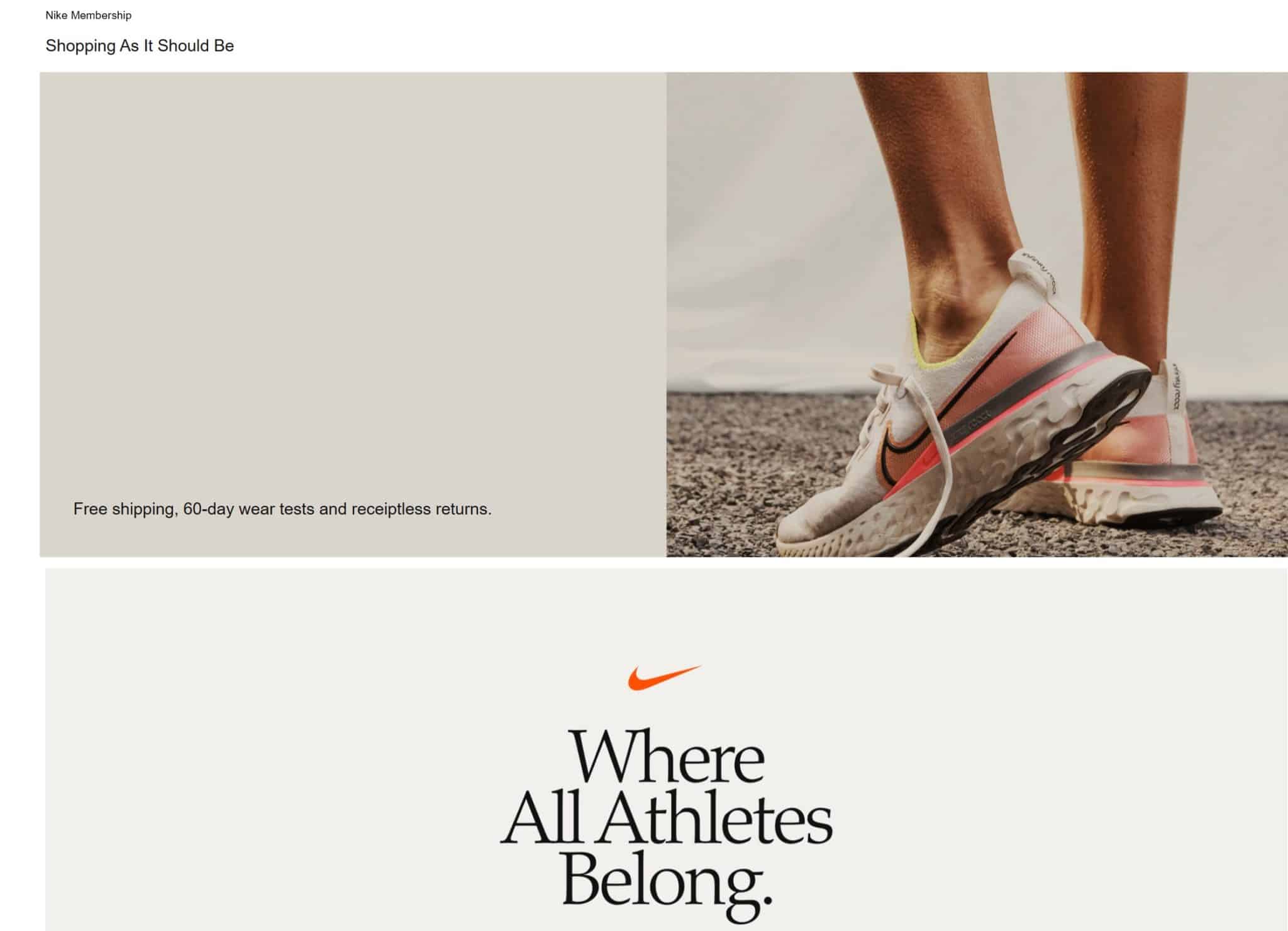 nike shipping free