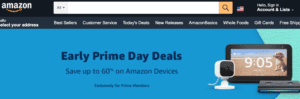 Amazon Prime Day home page screen shot, Oct. 9. 