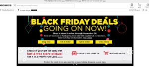 Kohls.com's homepage on Nov. 24 (The day before Thanksgiving) and on Cyber Monday.