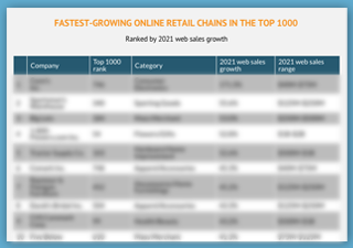 Chart - Fastest growing online retail chains in the Top 1000
