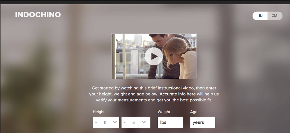 Apparel retailer Indochino includes an instructional video to guide measurement