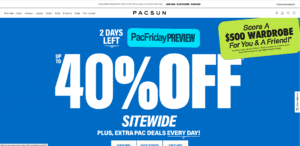 PacSun runs a Black Friday sale in October.