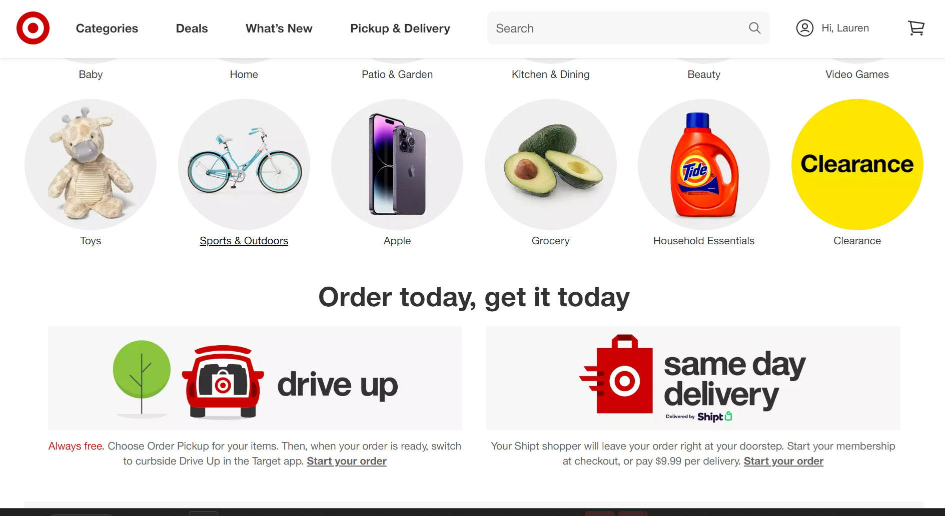 Pickup & Delivery : Target