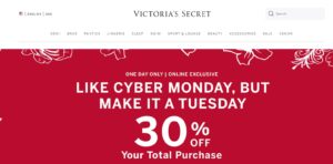 Victoria’s Secret offers a Cyber Monday sale in October.