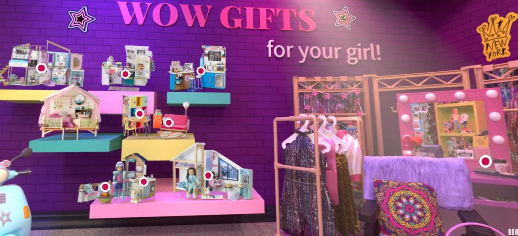 The American Girl gift shop at the virtual museum.