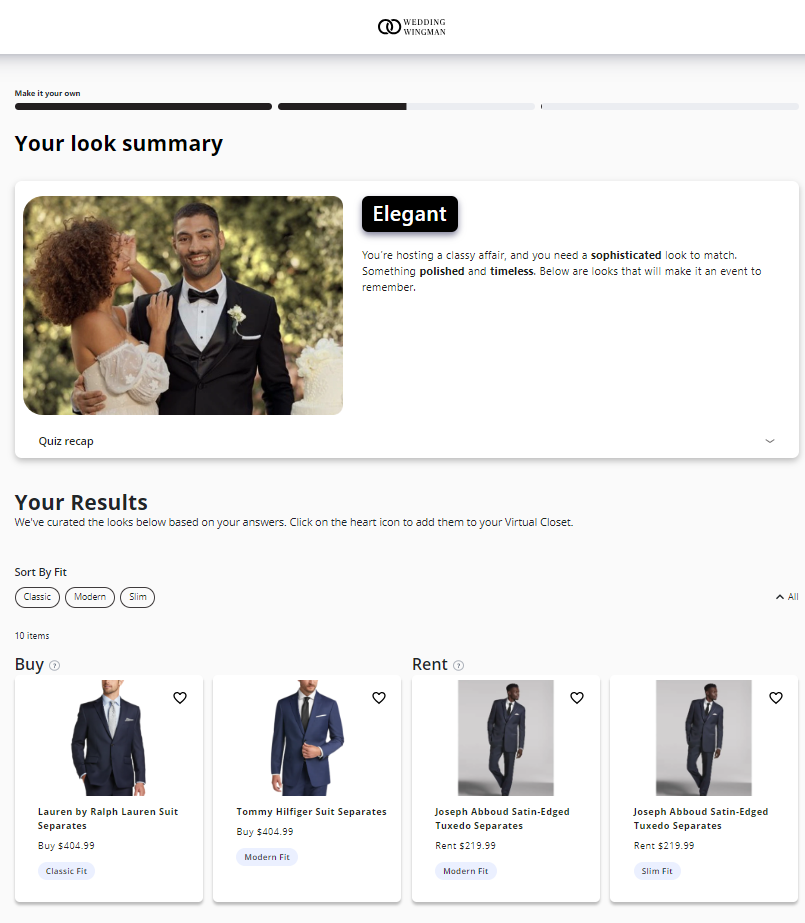 Tailored Brands Wedding Wingman AI