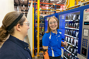 Fastenal employee and Onsite inventory vending machine