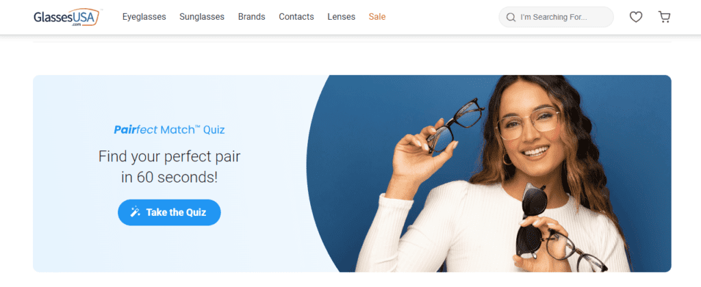 GlassesUSA developed a proprietary new tool in-house, which it calls "Pairfect Match AI," which scans a user's face and suggests lenses.