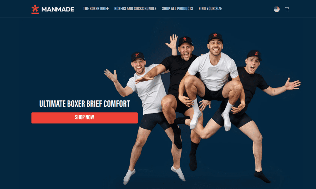 Direct-to-consumer apparel brand Manmade focuses its marketing message on the comfort of its boxer briefs.