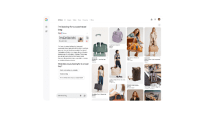 Google AI shopping experience for a travel bag