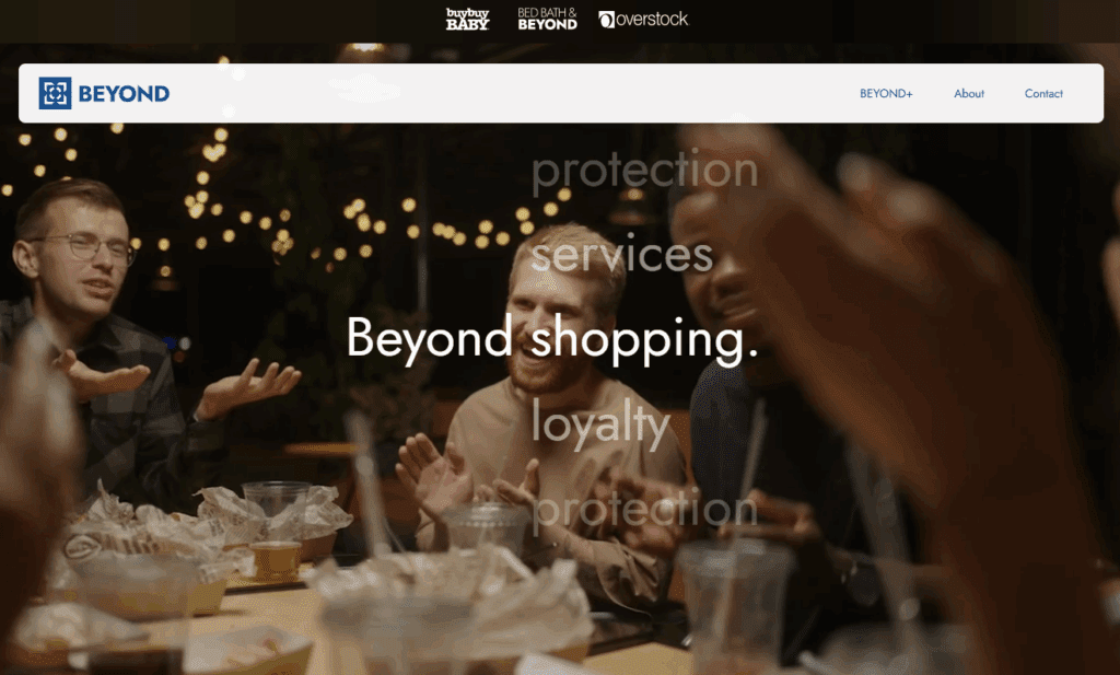 Beyond revenue decreased year over year in Q2, but it increased compared to Q1, leaving executives optimistic. } Image credit: Beyond homepage screenshot