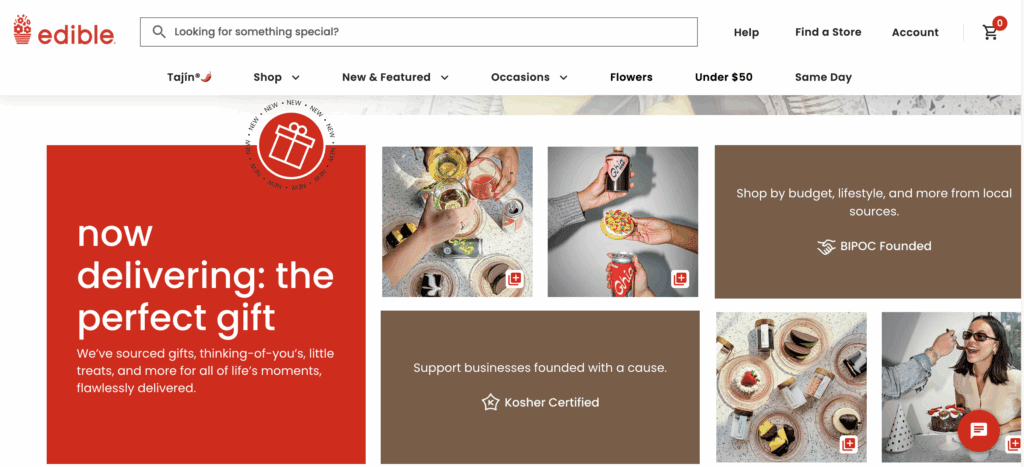 Edible gifts marketplace | Image credit: ediblearrangements.com