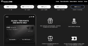 Fanatics One loyalty program black tier | Image credit: fanatics-one.com
