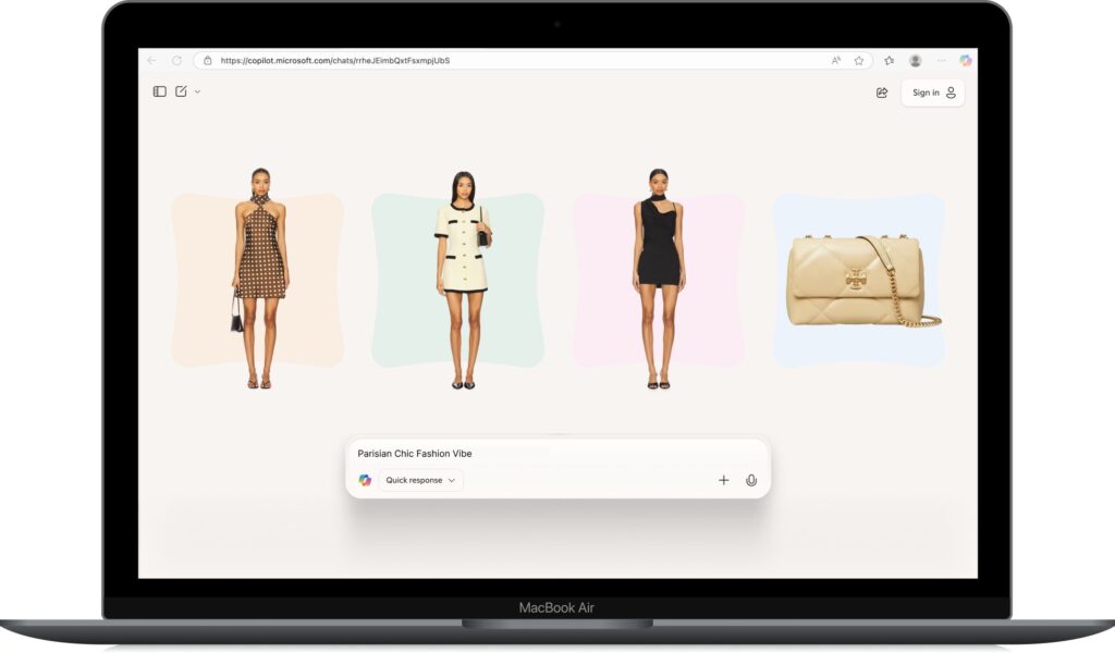 Microsoft Copilot commerce experience | Image credit: Curated for You