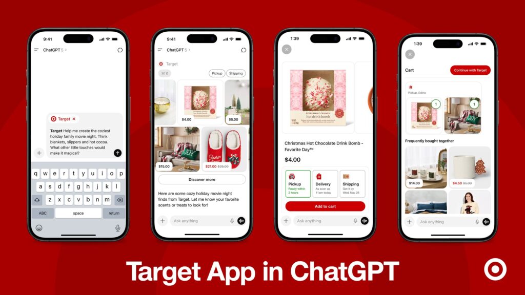 Target shows how its app in OpenAI's ChatGPT platform will look. | Image credit: Target Corp.
