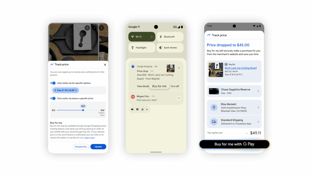 Google agentic checkout experience | Image credit: Google press release