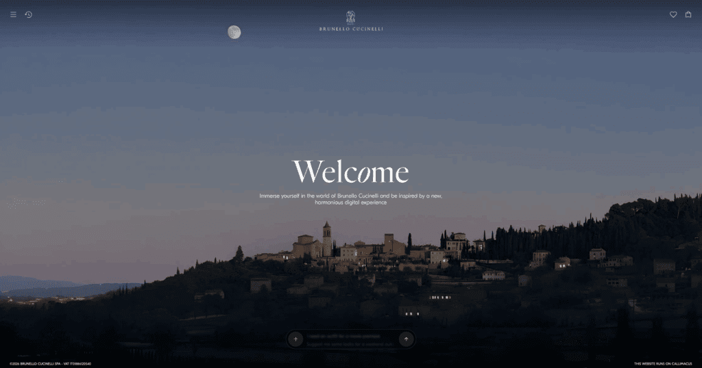 Brunello Cucinelli ecommerce site | Image credit: brunellocucinelli.com screen capture