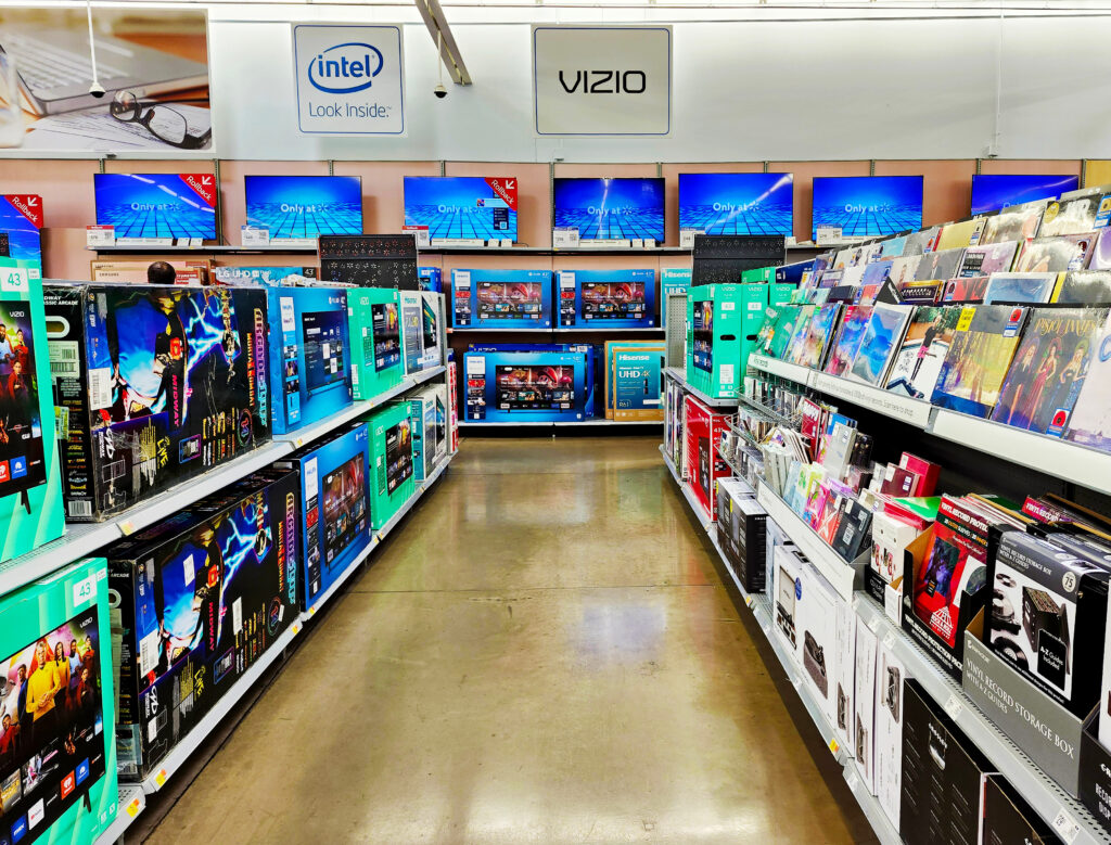 Walmart announced that it will use Vizio TVs for "content to commerce" advertising, partnering with beauty brand L'Oreal at launch. | Image credit: Refrina - Adobe Stock