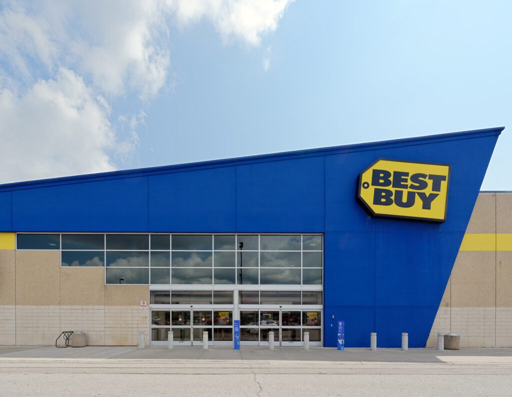 In its fiscal Q4 2026, Best Buy online sales decreased 2.3% to $4.91 billion; ecommerce sales represented 39.0% of revenue. | Image credit: Zoran Karapancev - Adobe Stock