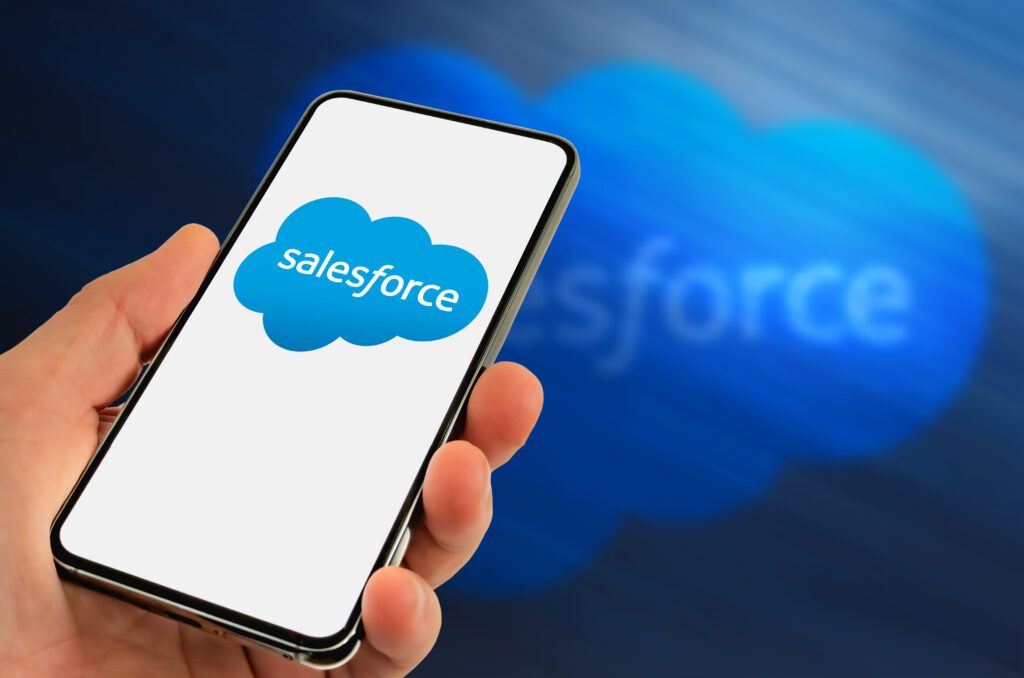 Ecommerce software provider Salesforce grew revenue more than 10% in its fiscal Q1 2027, attributing growth to agentic AI. | Image credit: gguy - Adobe Stock