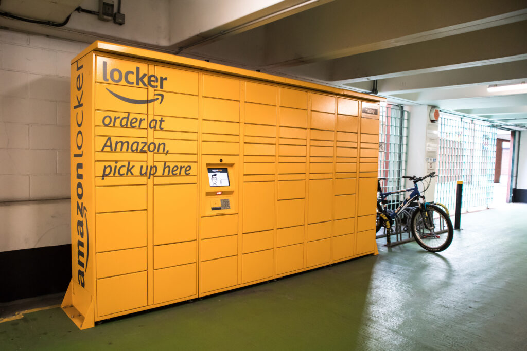 Amazon.com said its delivery locker network expansion now includes more than 750 pickup points across 500+ U.S. college campuses. | Image credit: Mara Louvain - Adobe Stock
