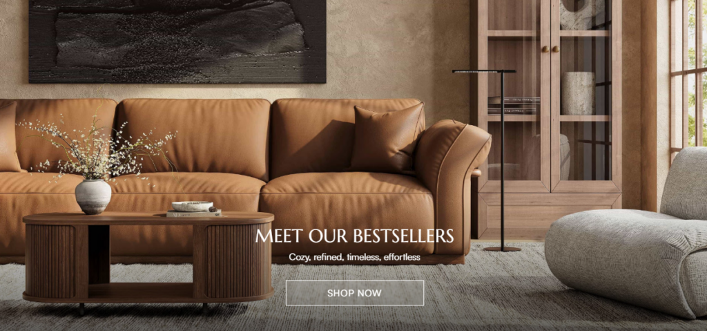 Furniture retailer Povison considers traffic referrals from AI platforms to be a "meaningful new growth area," according to its CEO. | Image credit: Povison homepage