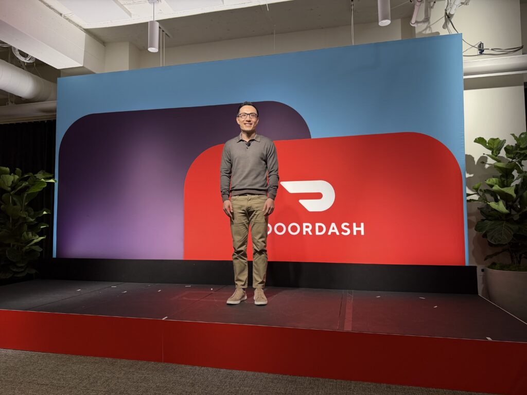 DoorDash CEO Tony Xu speaking at Dash Forward event | Image credit: Digital Commerce 360