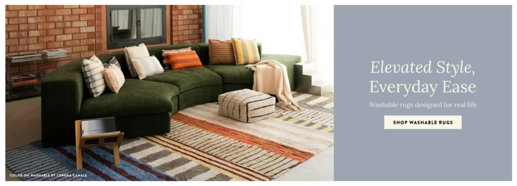 One change to how Rugs Direct boxes its products has saved the retailer money while making delivery easier, an executive shared. | Image credit: Rugs Direct homepage