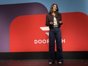 Shann Prevé, chief revenue officer at DoorDash, speaking at the Dash Forward event in San Francisco | Image credit: Digital Commerce 360